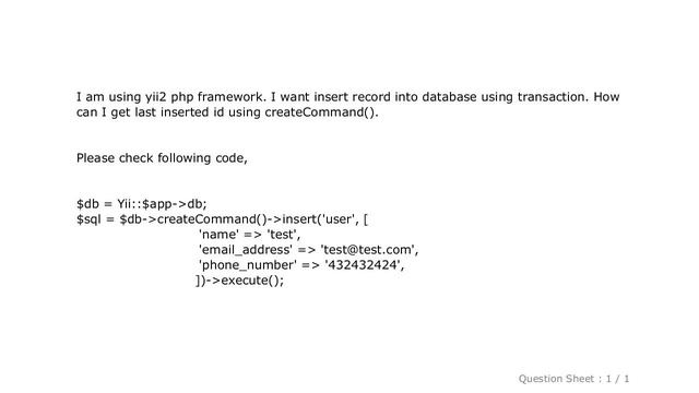 MySQL : How to get last inserted id in yii2 using createCommand? смотреть онлайн