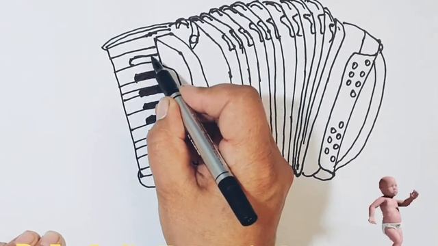 How to draw an Accordion // Как нарисовать аккордеон // Akkordeon rasmini Chizish смотреть онлайн