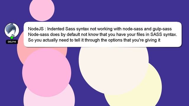 NodeJS : Indented Sass syntax not working with node-sass and gulp-sass смотреть онлайн