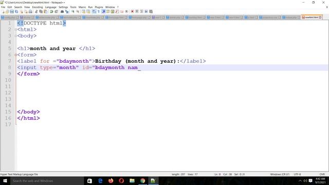input type="month" in html form ||create field for birthday month and year|#inputtypemonth #newvide смотреть онлайн