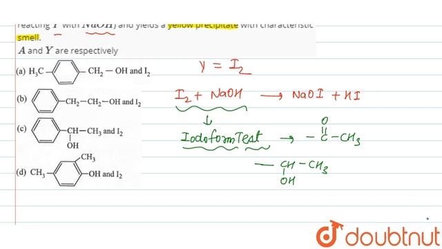 Compound `A,C_(8)H_(10)O`, id found to react with `NaOI` (produced by reacting `Y` with `NaOH)` and смотреть онлайн