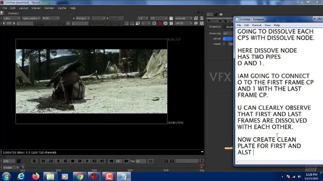 CLEANUP CHARCTER IN NUKE CAMERA PROJECTION | DISSOLVE NODE смотреть онлайн