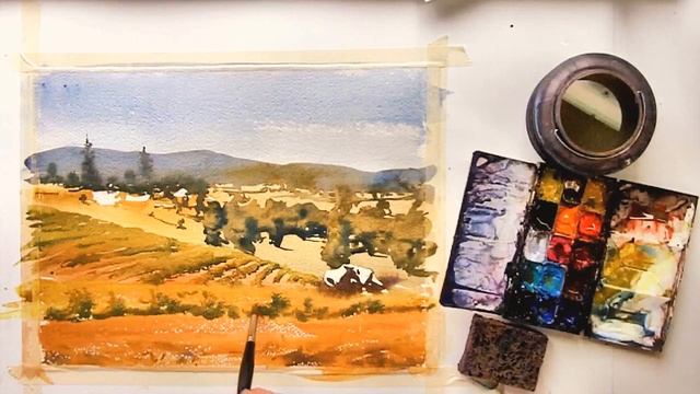 Watercolor Painting Demo Abacela View Part II, Vinita Pappas смотреть онлайн