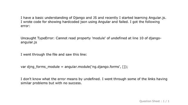 Django : Cannot read property 'module' of undefined смотреть онлайн