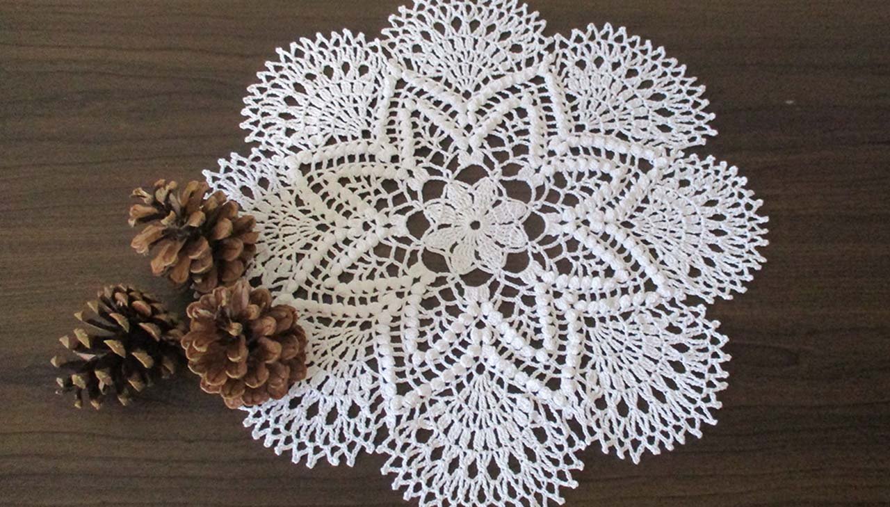 САЛФЕТКА КРЮЧКОМ С ШИШЕЧКАМИ. ЧАСТЬ 2