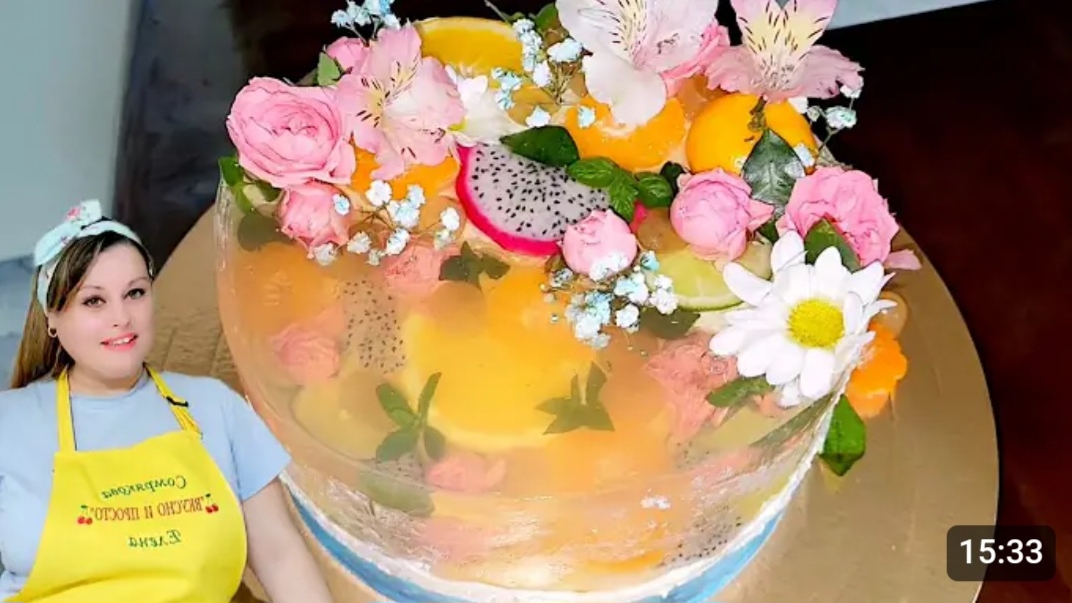 ПРАЗДНИЧНЫЙ ТОРТ БЕЗУМНО ВКУСНЫЙ И КРАСИВЫЙ.🌸🍋🍋🟩 смотреть онлайн