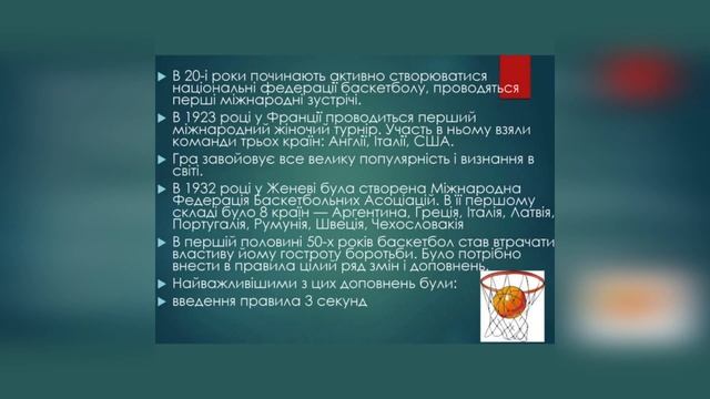 Історія виникнення та розвитку гри баскетбол.Модуль баскетбол смотреть онлайн