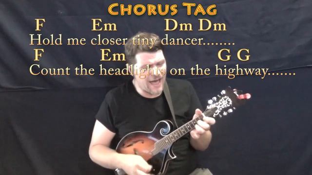 Tiny Dancer (Elton John) Mandolin Cover Lesson with Chords/Lyrics смотреть онлайн