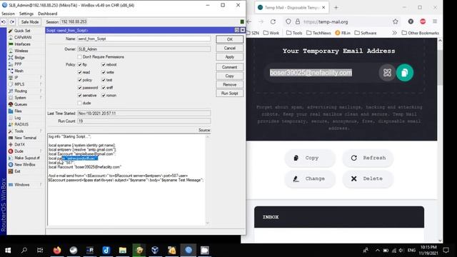 Mikrotik send email from script without configured email client. смотреть онлайн