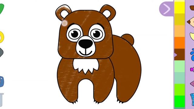 Разукрашиваем медвежонка смотреть онлайн