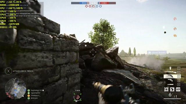Battlefield 1 [i3 7100+GTX 1060 6GB] Multiplayer Gameplay test смотреть онлайн