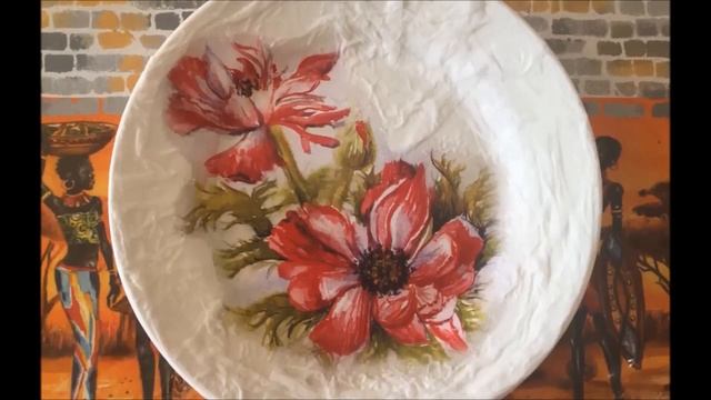 Декор тарелки к 8 марта. Цветы. DIY. смотреть онлайн