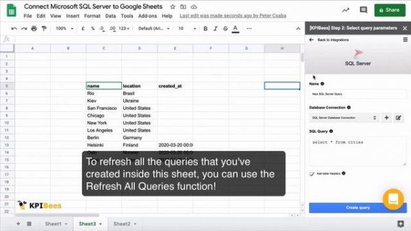 SQL Server to Google Sheets
