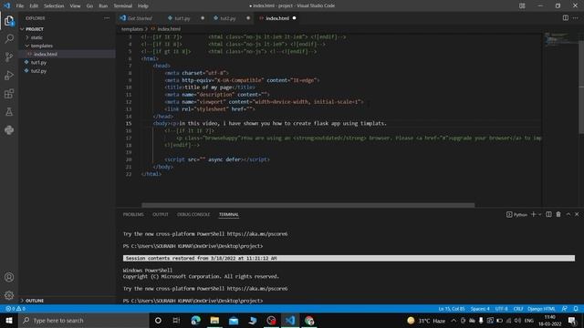 Static and Templates Folder-- #02 Web Development Using FLASK in Python смотреть онлайн