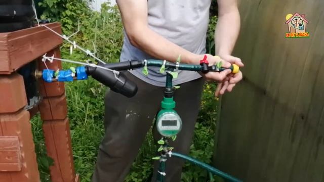 Капельный полив. Простая схема заполнения бочки через быстросъемное соединение. DIY & DACHA #118. смотреть онлайн
