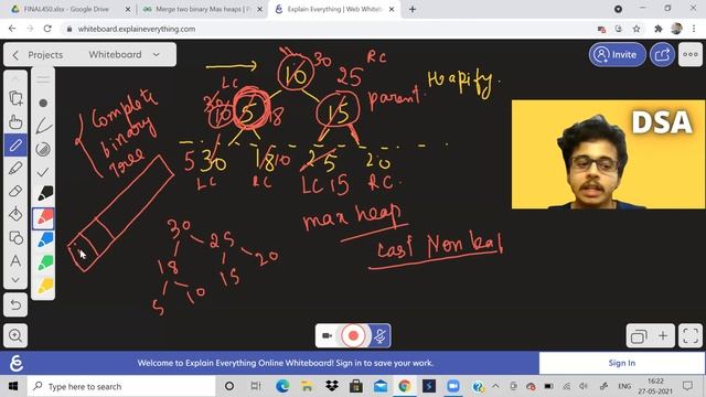 Merge two binary max heaps | Heapify method | Love Babbar DSA sheet смотреть онлайн