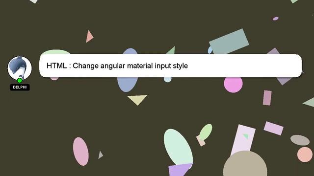 HTML : Change angular material input style смотреть онлайн