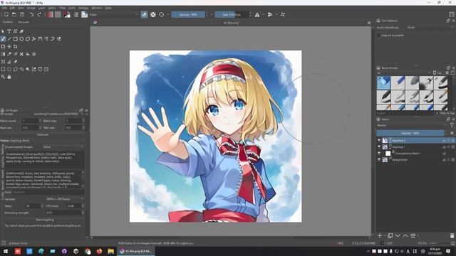 [Touhou] Guide on using Krita with stable diffusion to fix AI-generated images (speedpaint) смотреть онлайн