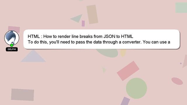 HTML : How to render line breaks from JSON to HTML смотреть онлайн