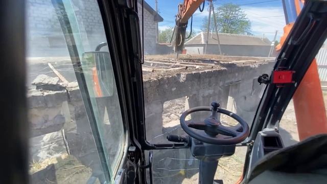 Работа с Гидромолотом С выездом загород, Колёсный Экскаватор Doosan190dx, Гидромолот Profbreaker210 смотреть онлайн