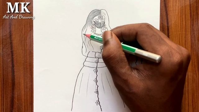 How to draw a girl with face mask easy || Easy drawing ideas for beginners || Girl drawing easy смотреть онлайн
