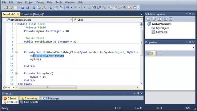 Visual Basic Tutorial - 50 - Global Variables смотреть онлайн