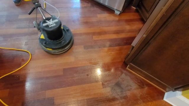 Bring Life Back To These Brazilian Cherry Hardwood Floors After Removing Acrylic Wax Build-up