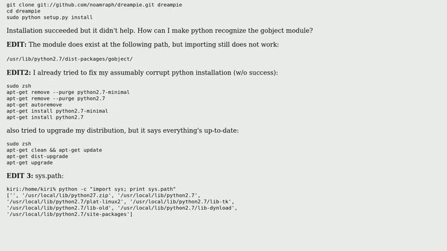 Ubuntu: Python: module not found after manual install смотреть онлайн