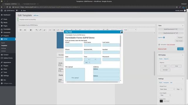 Creating E2Pdf Template Timelaps