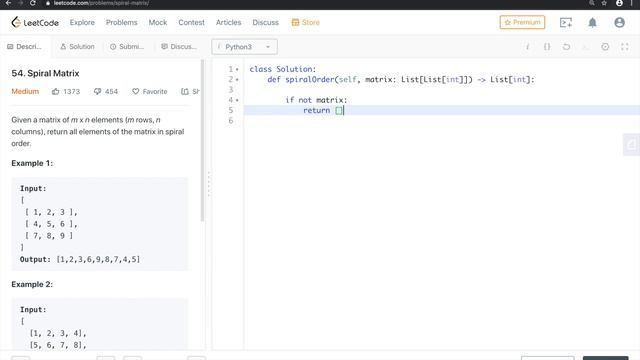 Spiral Matrix | leetcode 54 | company tag : google technical interview question | Python смотреть онлайн