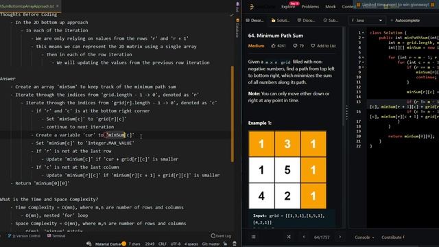 Minimum Path Sum - Leetcode 64 - Part 4 - Java смотреть онлайн