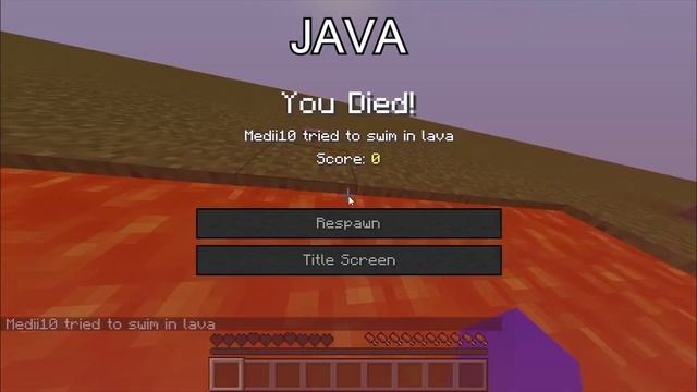 Minecraft Java vs Bedrock (7): What will happen if you pause before you take damage смотреть онлайн