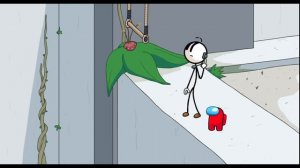 The Henry Stickman Gameplay - Among us Mini Red Cute Dance and Ellie Dance   Among us Animation