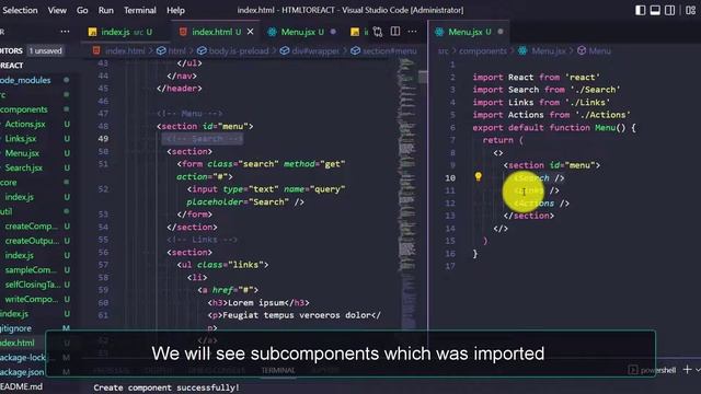 HTML Template to React Components: Nesting Components [DEMO] смотреть онлайн