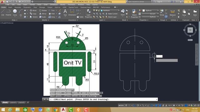 Hướng dẫn sử dụng Autocad #26_Logo Android (drawing logo Android) смотреть онлайн
