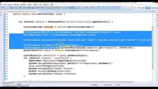 Hibernate 5:CriteriaQuery-GROUP BY and HAVING example | Use of GROUP BY and HAVING in Hibernate смотреть онлайн