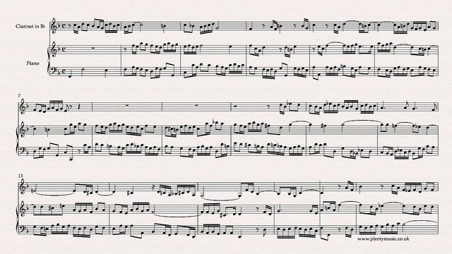 Bach J. S. | Sinfonia 8 arr. clarinet in Bb (playing the middle voice) & piano BWV 794 смотреть онлайн