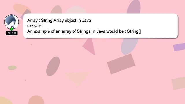 Array : String Array object in Java смотреть онлайн