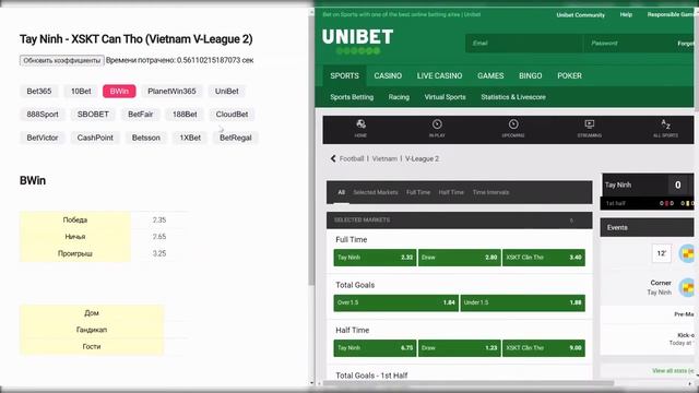 Тест скорости работы API (коэффициенты БК) смотреть онлайн