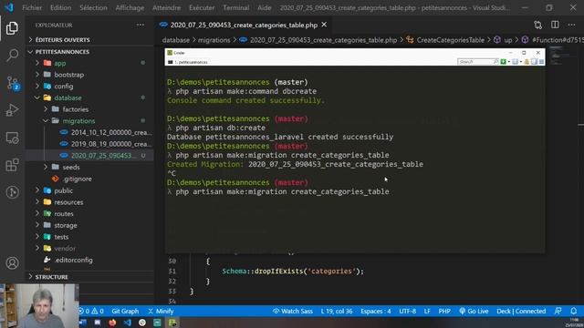 2 - Créer la base de données avec Laravel 7 смотреть онлайн