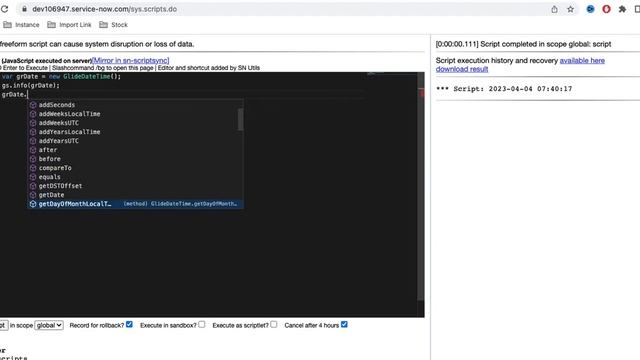 GlideDateTime | addDaysUTC | ServiceNow Scripting смотреть онлайн