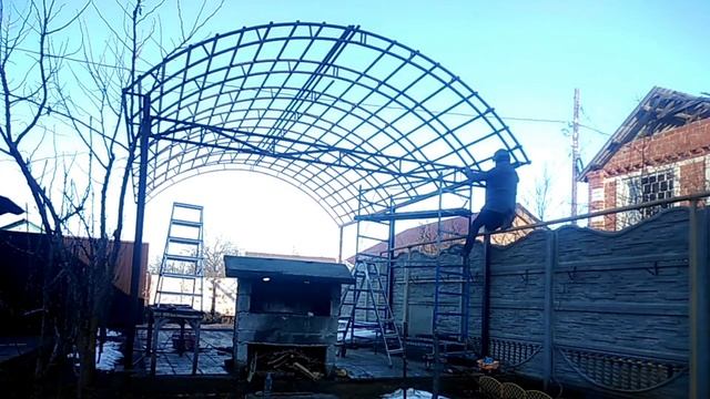 Арочный Навес Из Металлочерепцы  How To Build A Metal Carport