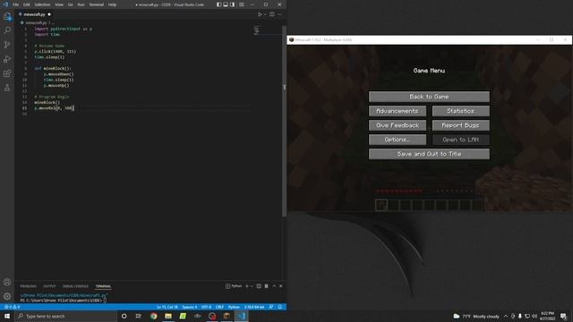 Hacking Minecraft with Python - EASY Tutorial How to Make an Auto-Mining Bot for Beginners смотреть онлайн