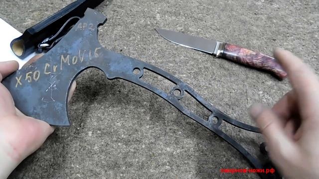 Нож из стали Bohler М390 и стабилка. Bohler M390 steel knife and stabilized handle. смотреть онлайн