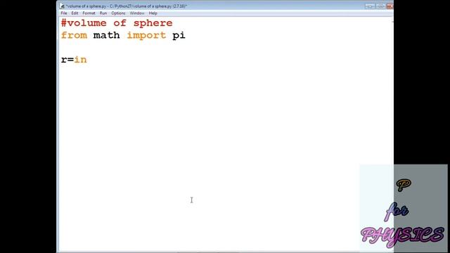 How to calculate the volume of a sphere using python program? смотреть онлайн