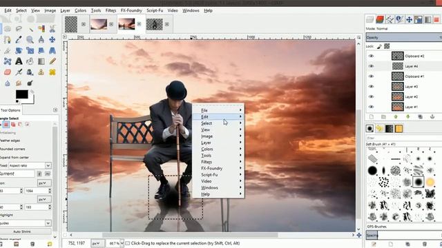 Gimp#1 Waiting Place Dramatic Sunset Photo Manipulation Effects Gimp Tutorial смотреть онлайн