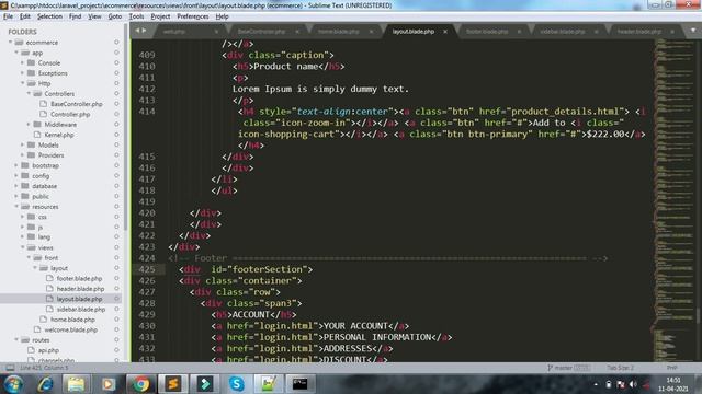 part 3 header footer implement in laravel project | laravel 8 ecommerce project tutorial in hindi смотреть онлайн
