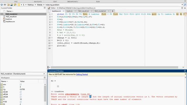 Trying to fix a problem in a MATLAB code (Array indices must be positive integers or logical values смотреть онлайн
