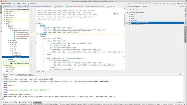 Open Liberty Dev Mode with IntelliJ смотреть онлайн