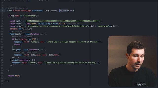 How to call an API from a Chrome Extension - Word of The Day New Tab Extension - Manifest V3 (MV3) смотреть онлайн